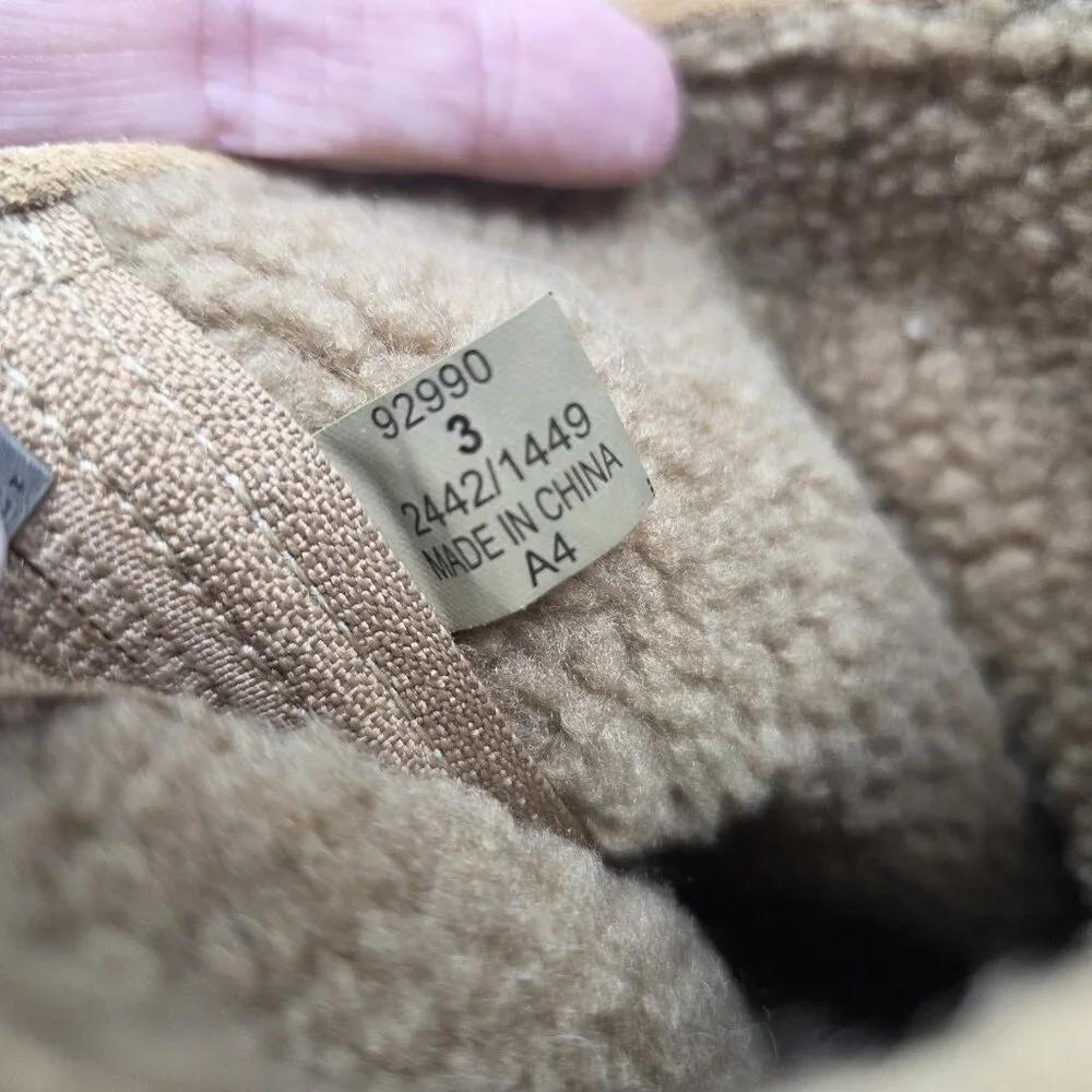Lands End Girls Tan Suede Fleece Lined Winter Boots Size 3 (Fits Womens 4.5 – 5)